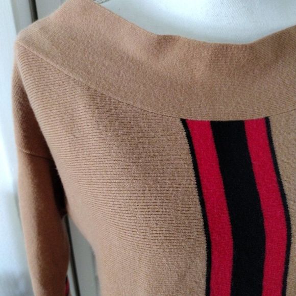 RIVER Island off shoulder sweater with contrasting red/black stripe. Sz. 10 - Picture 2 of 8
